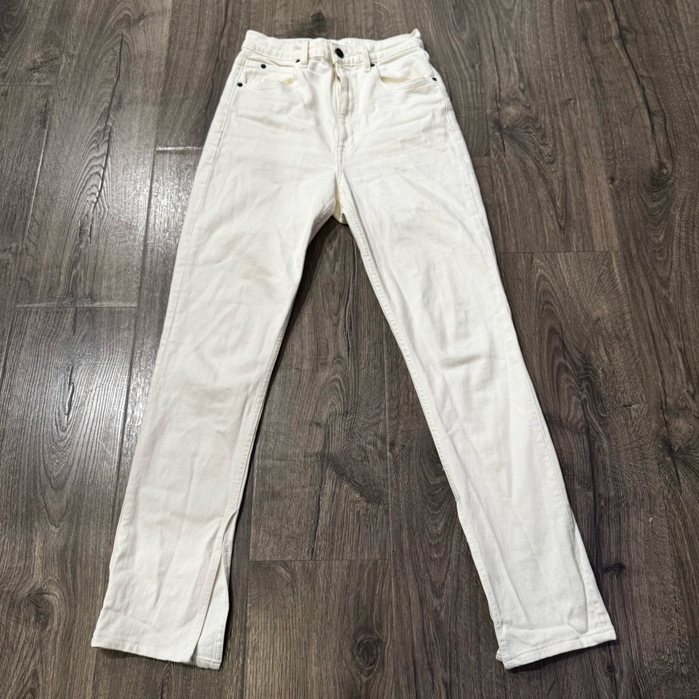 SLVRLAKE Cream Denim cotton blend Jeans size 26 women split hem